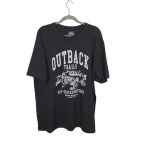Outback Trails Off Road Adventures Short Sleeve Graphic Tee Cotton in Black XL